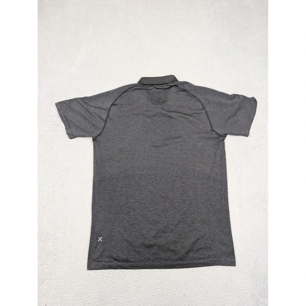 Lululemon Polo Shirt Mens Large Gray In Practice Striped Performance Golf - Picture 6 of 10